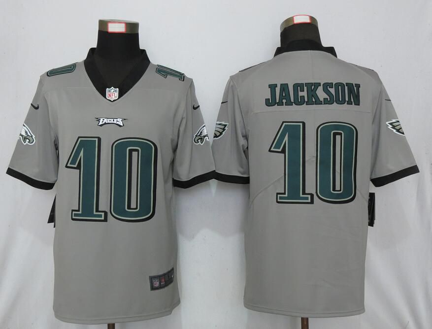 Men Nike Philadelphia Eagles #10 Jackson 2019 Vapor Untouchable Gray Inverted Legend Limited Jersey->philadelphia eagles->NFL Jersey